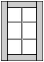 Six Lite Glass Cabinet Door